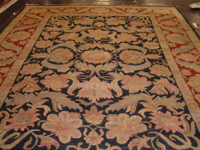 Traditional 10 x 14 Black, Red Rug #1837