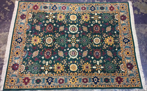 Traditional 9 x 12 Green Rug #51043