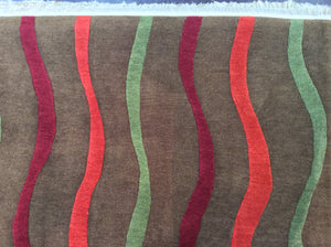 Contemporary 8 x 10 Brown, Multi-Color-Color Rug #51437