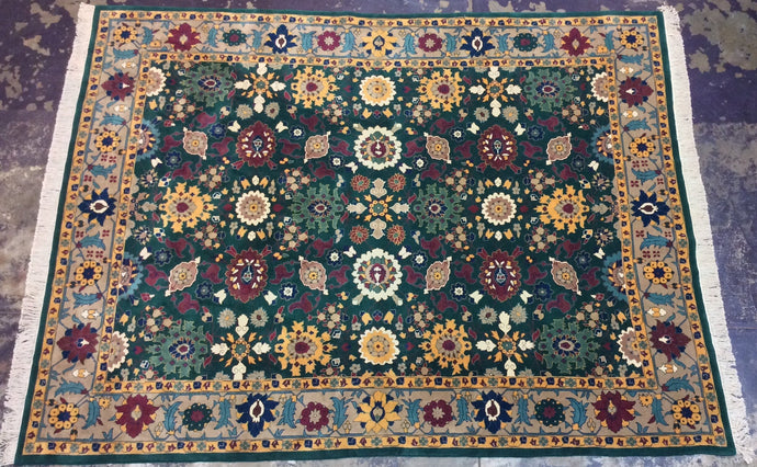 Traditional 9 x 12 Green Rug #51040