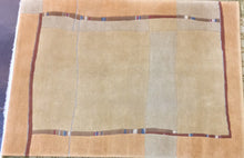 Load image into Gallery viewer, Contemporary 5 x 7 Ivory, Gold Rug #20122