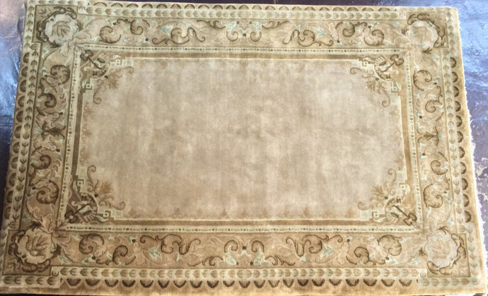 Traditional 6 x 9 Gold Rug #7432