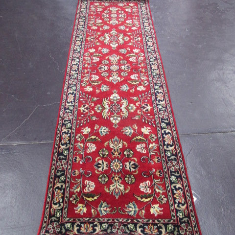 2'6 x 8'6 Indo Sarouk Red/Blue #74940