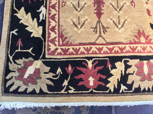 Traditional 6 x 9 Gold, Black Rug #12470