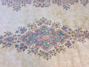 10 x 16 Persian Kerman Ivory Pink #69205