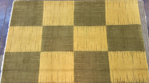 Contemporary 6 x 9 Gold, Green Discount Rug #51425