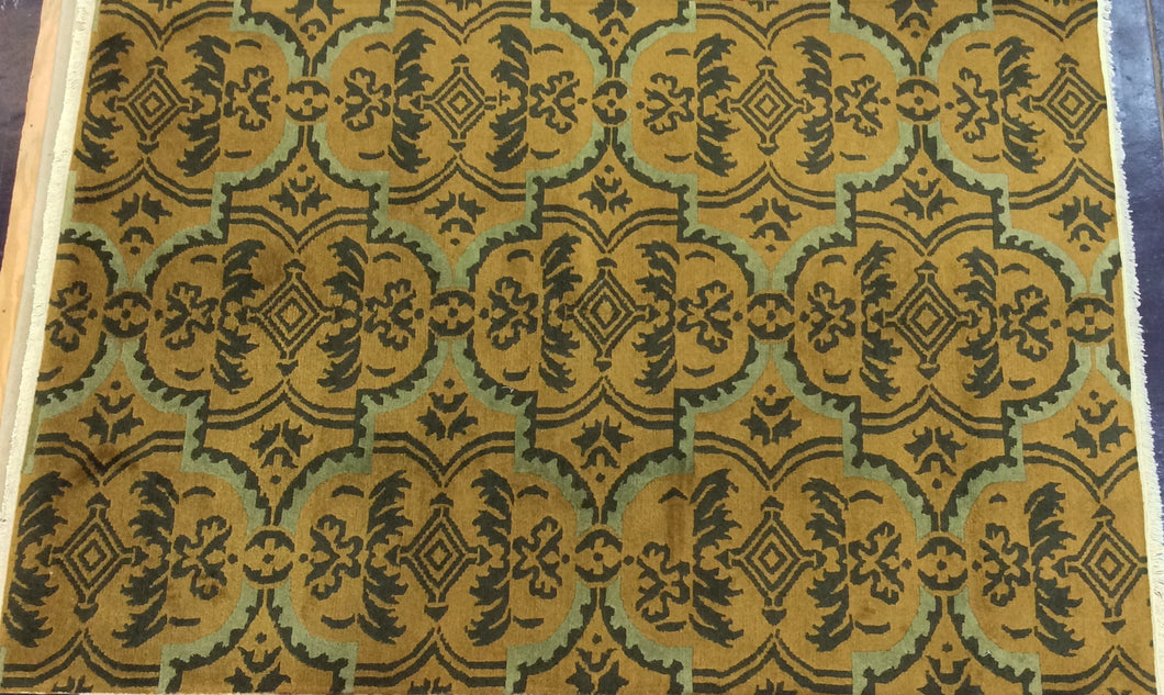 Contemporary 6 x 9 Gold Discount Rug #50643