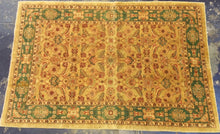 Load image into Gallery viewer, Traditional 6 x 9 Gold, Green Rug #5154