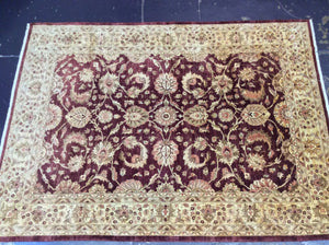 Peshawar Burgundy Traditional 10x14 Wool Rug