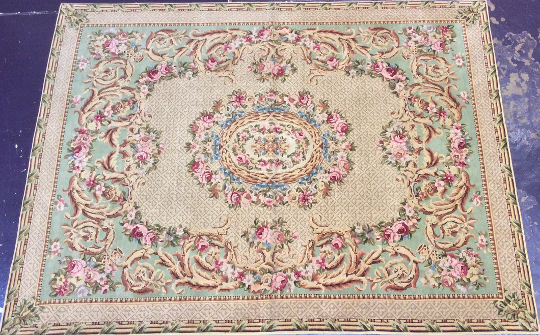 Traditional 9 x 12 Green Rug #50821