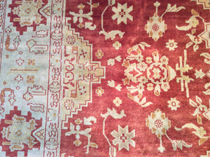 Traditional 8 x 10 Red, Gold Rug #4834