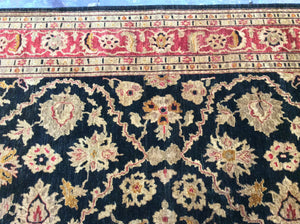 Traditional 9 x 12 Black, Red Rug #6362