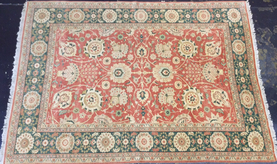 Traditional 9 x 12 Red, Green Rug #1463