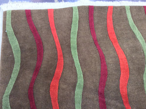 Contemporary 9 x 12 Brown, Multi-Color-Color Rug #25178