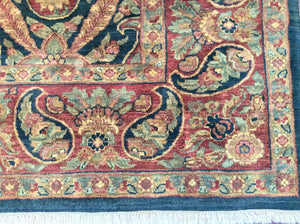 Traditional 8 x 10 Blue, Red Rug #6079