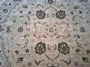 Traditional Square Beige, Silver Rug #28397