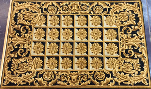 Contemporary 6 x 9 Black, Gold Rug #18689