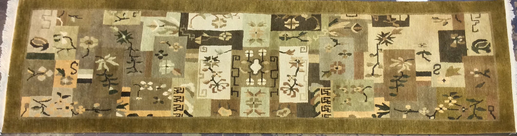 Contemporary 3 x 10 Brown Discount Rug #22566