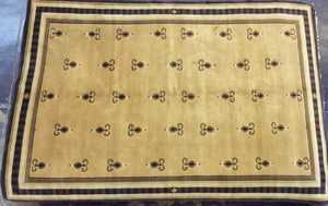 Contemporary 6 x 9 Gold, Black Rug #6953