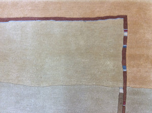 Contemporary 5 x 7 Ivory, Gold Rug #20122